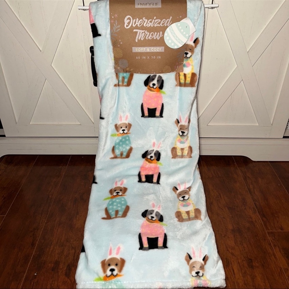 Envogue Easter Dog Plush Throw Blanket